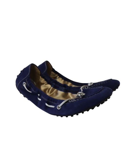 Tod's Scrunch Ballet Flats in Royal Blue Suede - Image 3