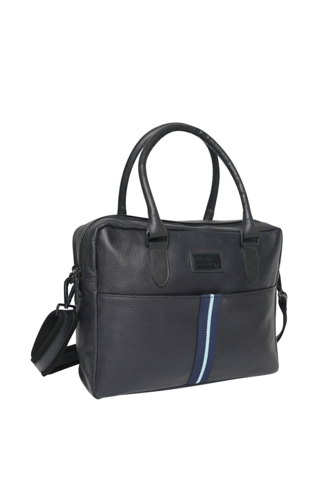 Barneys Originals Striped Leather Laptop Bag
