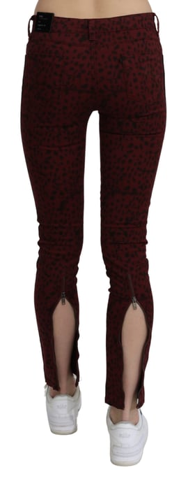 Jeans de algodón de corte ajustado de cintura media color rojo oscuro para mujer de Costume National - Image 4