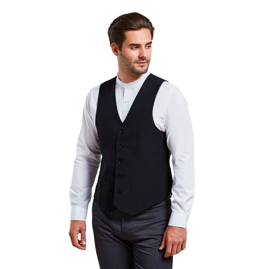 Premier Mens Lined Waistcoat (Black) - Image 2