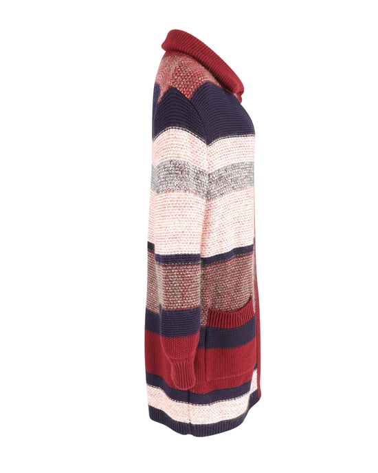 Chloe Striped Cardigan in Multicolor Mohair - Image 2