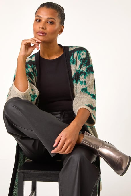 Abstract Print Knit Cover Up