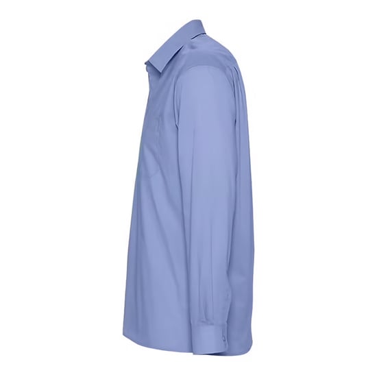 SOLS Mens Baltimore Poplin Long-Sleeved Shirt (Middle Blue) - Image 3