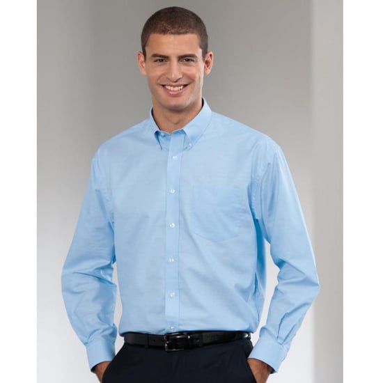 Russell Collection Mens Long Sleeve Easy Care Oxford Shirt (Oxford Blue) - Image 2