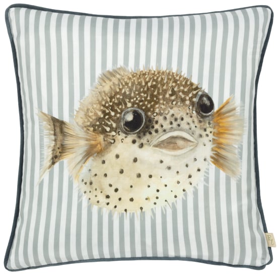 Evans Lichfield Salcombe Pufferfish Piped Cushion