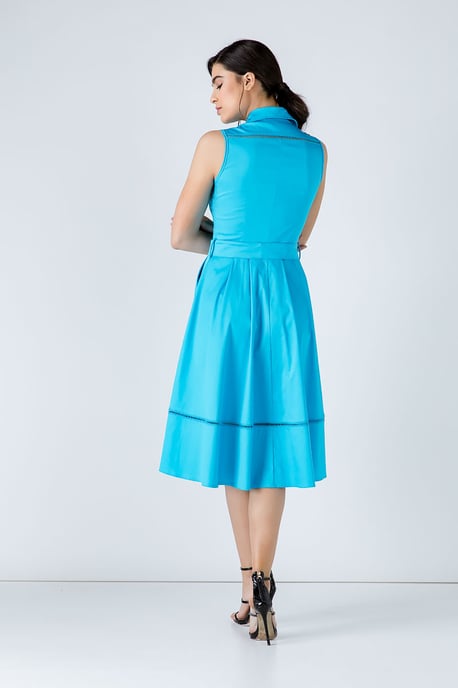 Vestido turquesa con botones - Image 6