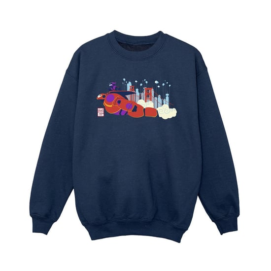 Disney Boys Big Hero 6 Baymax Hiro Bridge Sweatshirt (Navy Blue)