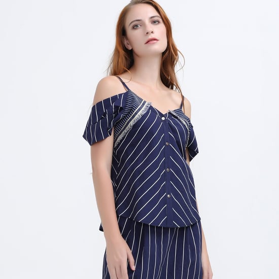 Off-Shoulder Stripe Top - Image 2