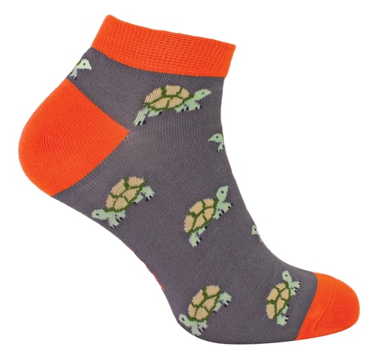 Calcetines Bajos Transpirables para Hombre Bamboo Trainer Socks - Tortugas (Gris) - Image 1