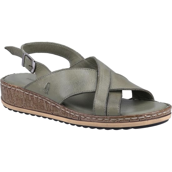 Hush Puppies Womens/Ladies Elena Leather Wedge Sandal (Olive) - Image 1