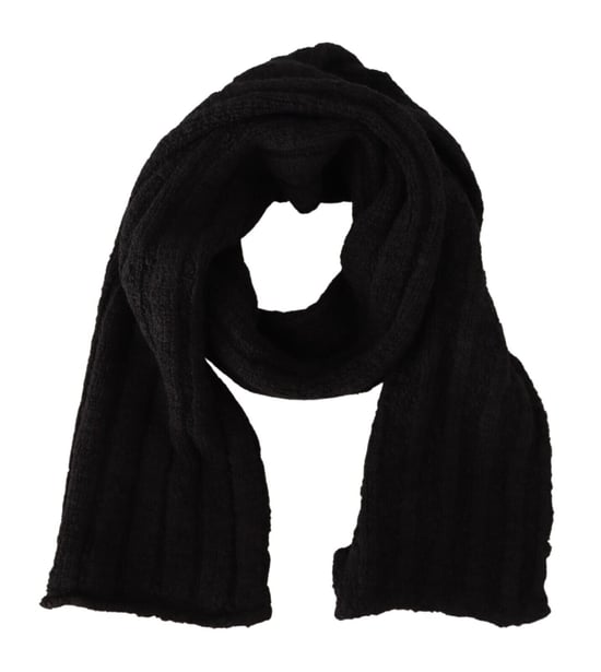 Chal de lana virgen negra tejido unisex de Dolce & Gabbana para mujer - Image 1