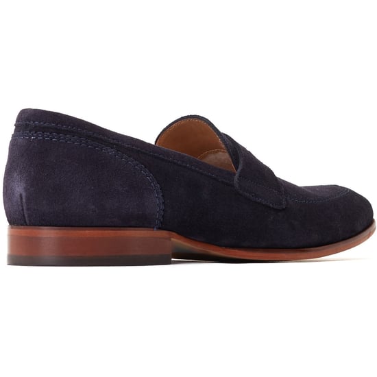 Base London Bruno Leather Men's Navy Loafers - Image 2