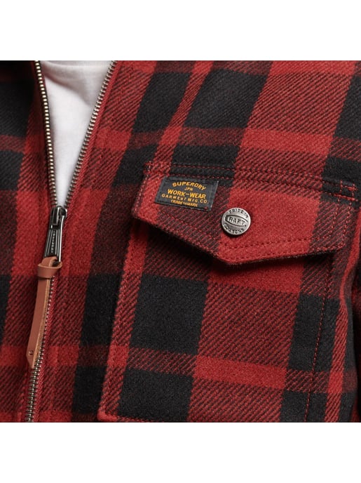Camisa con cremallera a cuadros de Superdry para hombre - Image 4