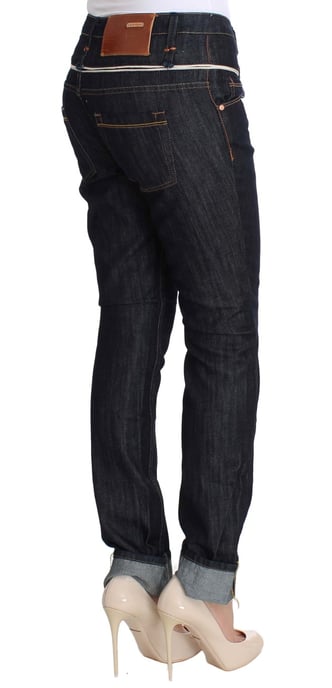 Acht Pantalones de Mezclilla de Algodón para Mujer en Azul, Corte Recto - Image 4