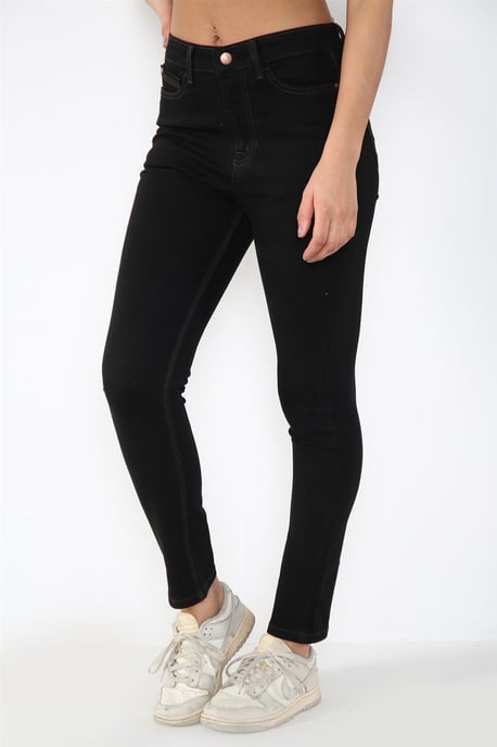 Vaqueros ajustados de cintura alta con forma mágica para mujer en negro - Image 3