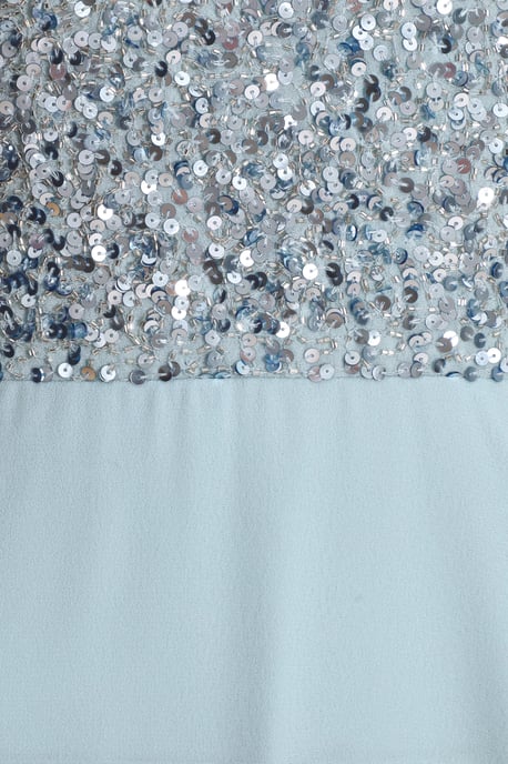 Light Blue Embellished Chiffon Maxi Dress - Image 6