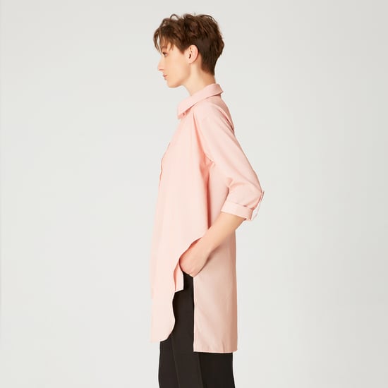 Long shirt with knotted panels in front - Image 3