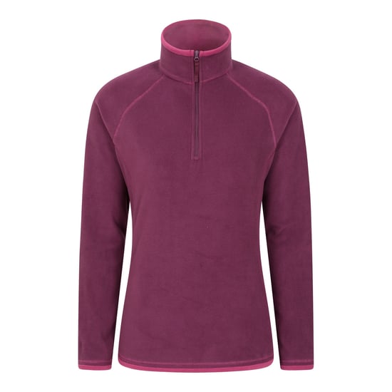Mountain Warehouse Womens/Ladies Montana Half Zip Fleece Top (Berry) - Image 1