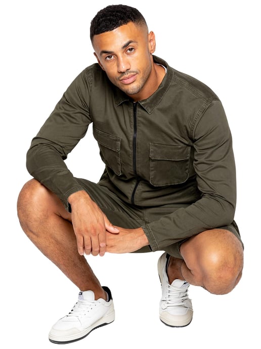 Enzo | Chándal con pantalón corto para hombre - Caqui - Image 6