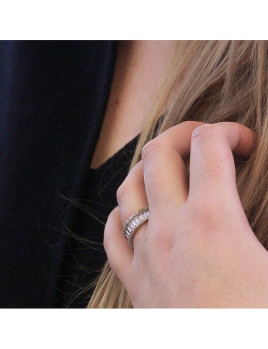 Anillo Glamour Lock - Plata y Cristal - Image 6