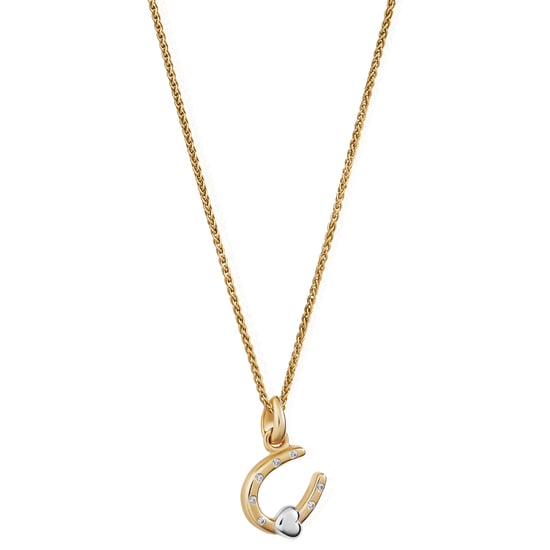 Orphelia 'Aurora' Women's 925 Sterling Silver Chain with Pendant - Silver/Gold ZH-7525/G