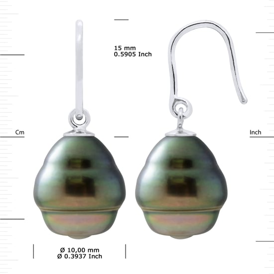 DIADEMA - Earrings - Silver and Real Tahitian Pearls