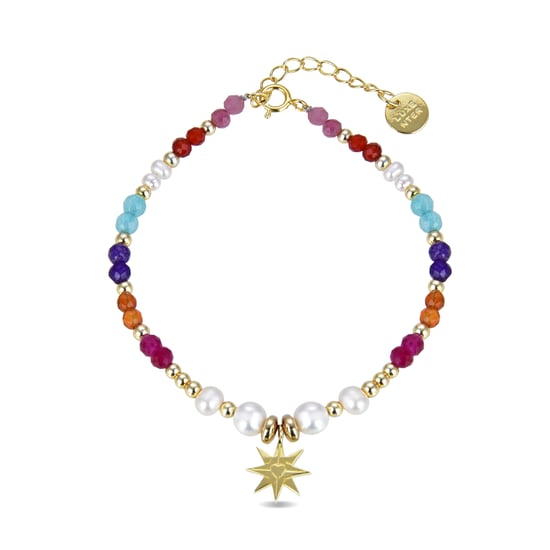 Pulsera Luxenter de Plata de Ley 925 con Cristal Multicolor acabada en oro amarillo de 18K - Shasha - Image 2