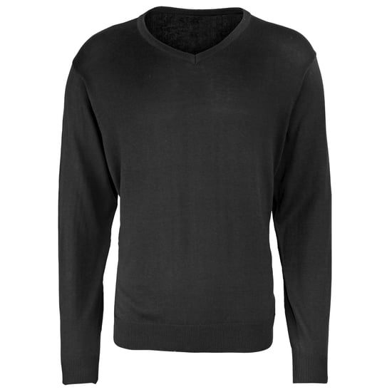 Premier Mens V-Neck Knitted Sweater (Black) - Image 1