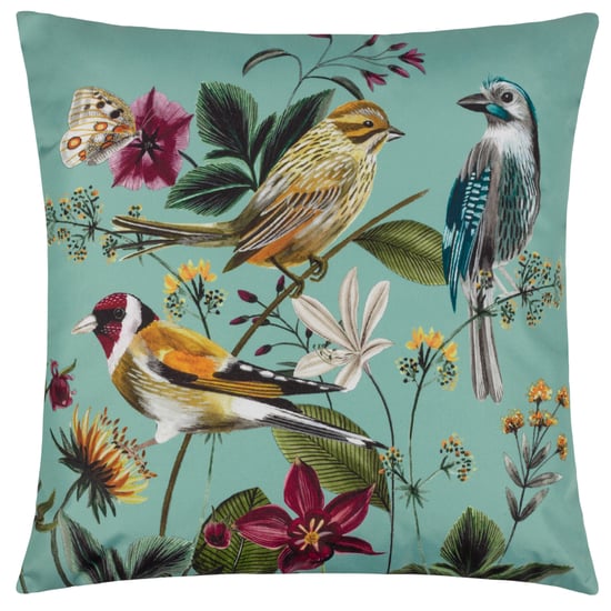 Funda de Cojín de Exterior Wylder Tropics Jardín de Medianoche con Aves - Image 1
