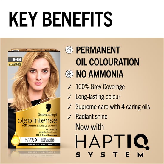 Oleo Intense Permanent Oil Colour Hair Dye, -8-86 Golden Dark Blonde