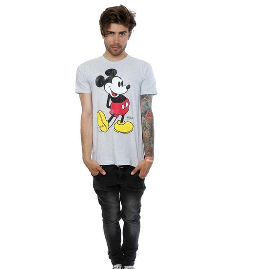 Disney Mens Mickey Mouse Classic Kick T-Shirt (Heather Grey) - Image 2