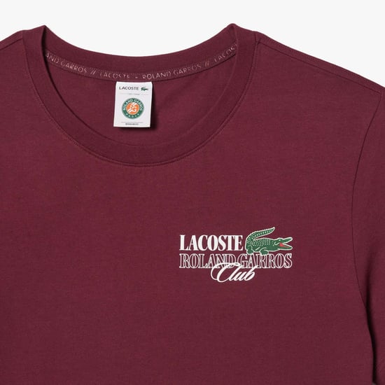 Men's Lacoste Roland-Garros Edition Cotton Tennis T-Shirt in Red