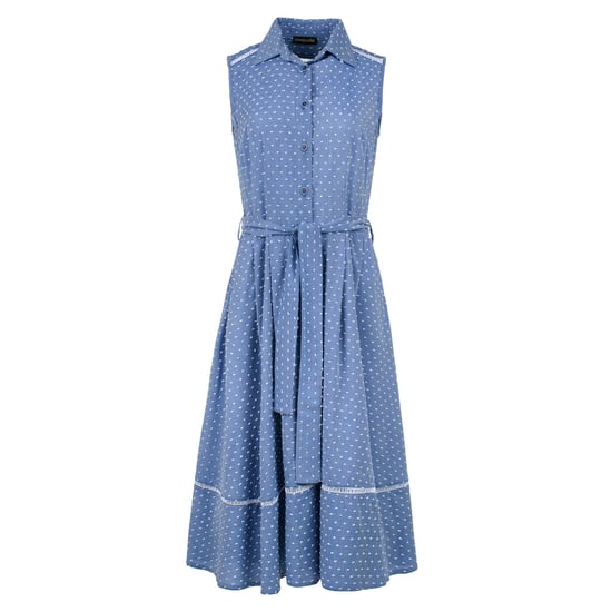 Vestido con detalle de botones y lunares índigo - Image 2