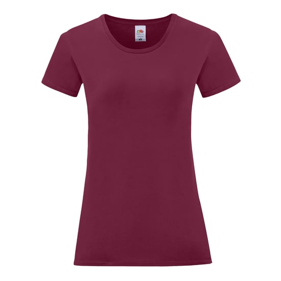 Fruit Of The Loom Womens/Ladies Iconic T-Shirt (Burgundy) - Image 1
