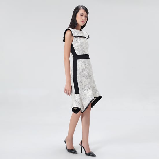 Tailored brocade dress with contrasting braids - Image 2