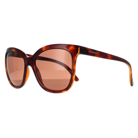 Serengeti Rectangle Mens Shiny Tortoise Mineral Polarized Drivers Brown Agata