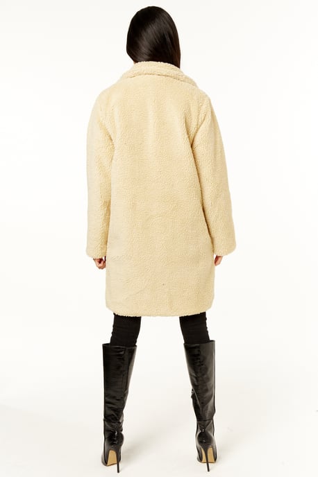 Faux Fur Longline Teddy Overcoat