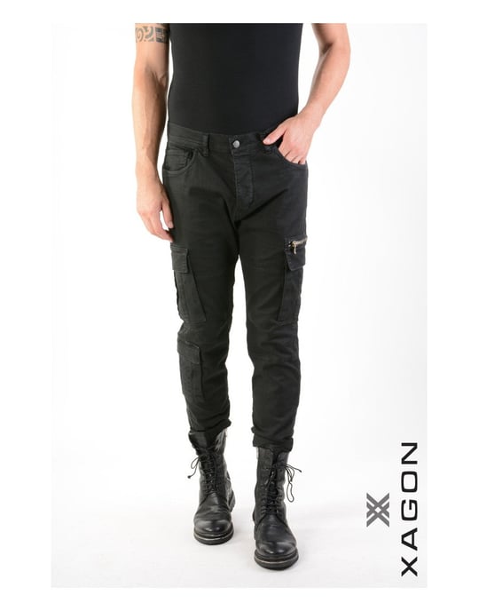 Xagon Pantalones Cargo del hombre negro - Image 2