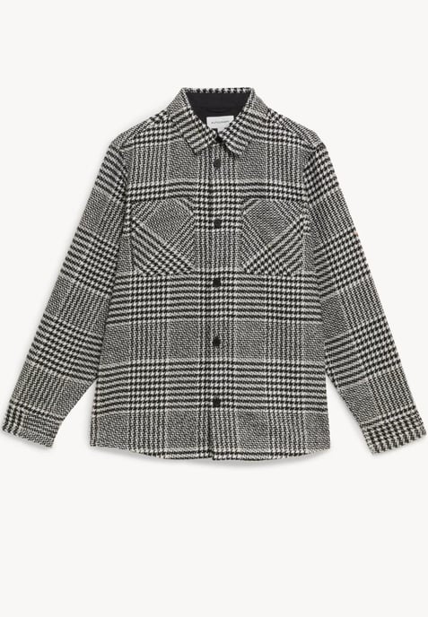 Sobrecamisa de lana Autograph Black/White Check para hombre - Image 6