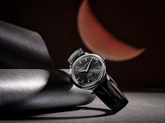 Frédérique Constant Moneta Moonphase Unisex's Black Watch FC-206B3S6 - Image 4