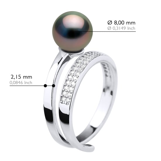 Ring Jewelry - Real Cultured Tahiti Pearl Round 8-9 mm - Image 2