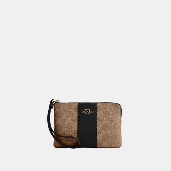 Corner Zip in Signature Canvas with Leather Stripe Bag