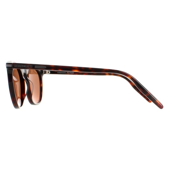 Serengeti Round Unisex Shiny Dark Havana Mineral Polarized Drivers  Arlie