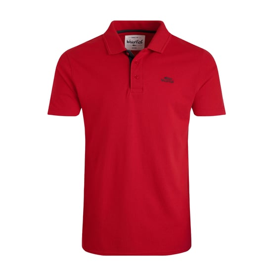 Weird Fish Mens Miles Pique Organic Polo Shirt (Barberry Red Marl) - Image 1