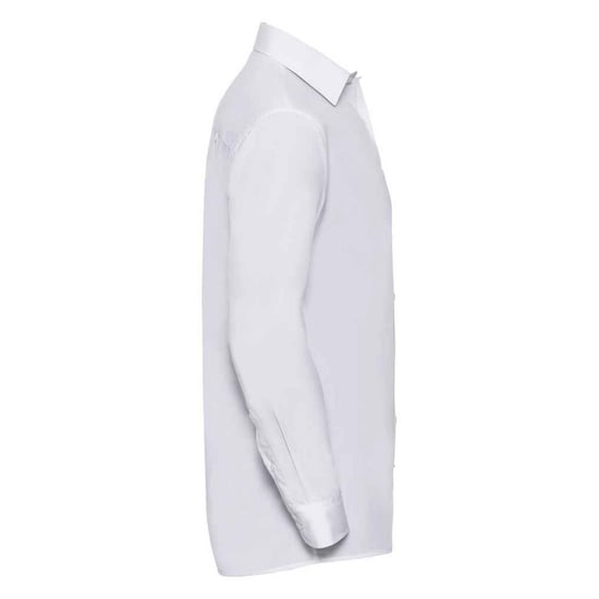 Russell Collection Mens Poplin Easy-Care Long-Sleeved Formal Shirt (White) - Image 3