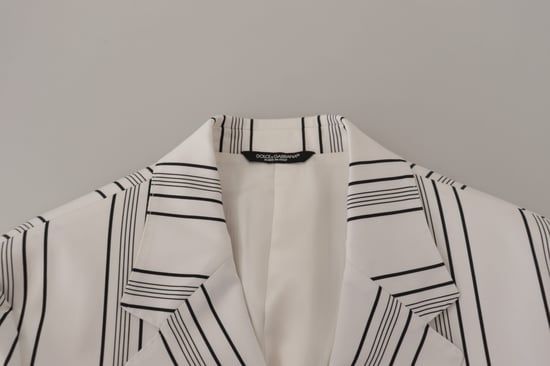 Blazer de hombre de algodón de una sola botonadura con rayas blancas Dolce & Gabbana - Image 6
