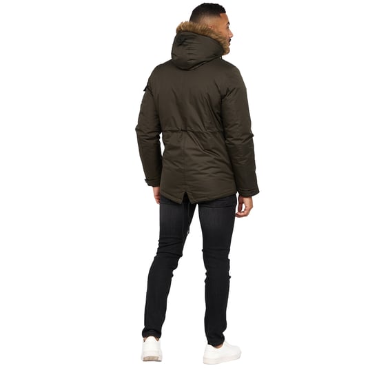 Crosshatch Mens Parkmoore Parka (Dark Olive) - Image 2