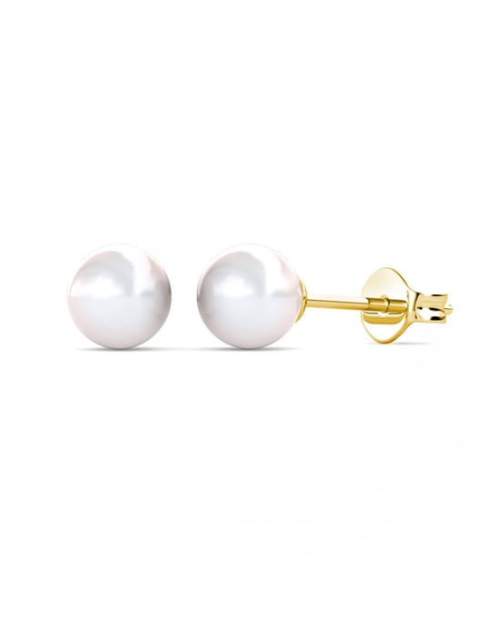 Pendientes de Perlas Luna Llena - Oro y Cristal - Image 1