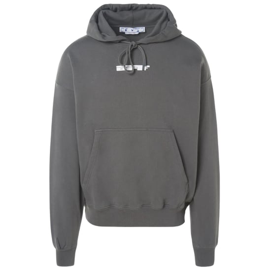 Off-White Teddy Arrow Skate Fit sudadera con capucha gris acero - Image 1