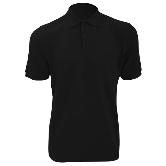 Russell Mens Ripple Collar & Cuff Short Sleeve Polo Shirt (Black) - Image 1